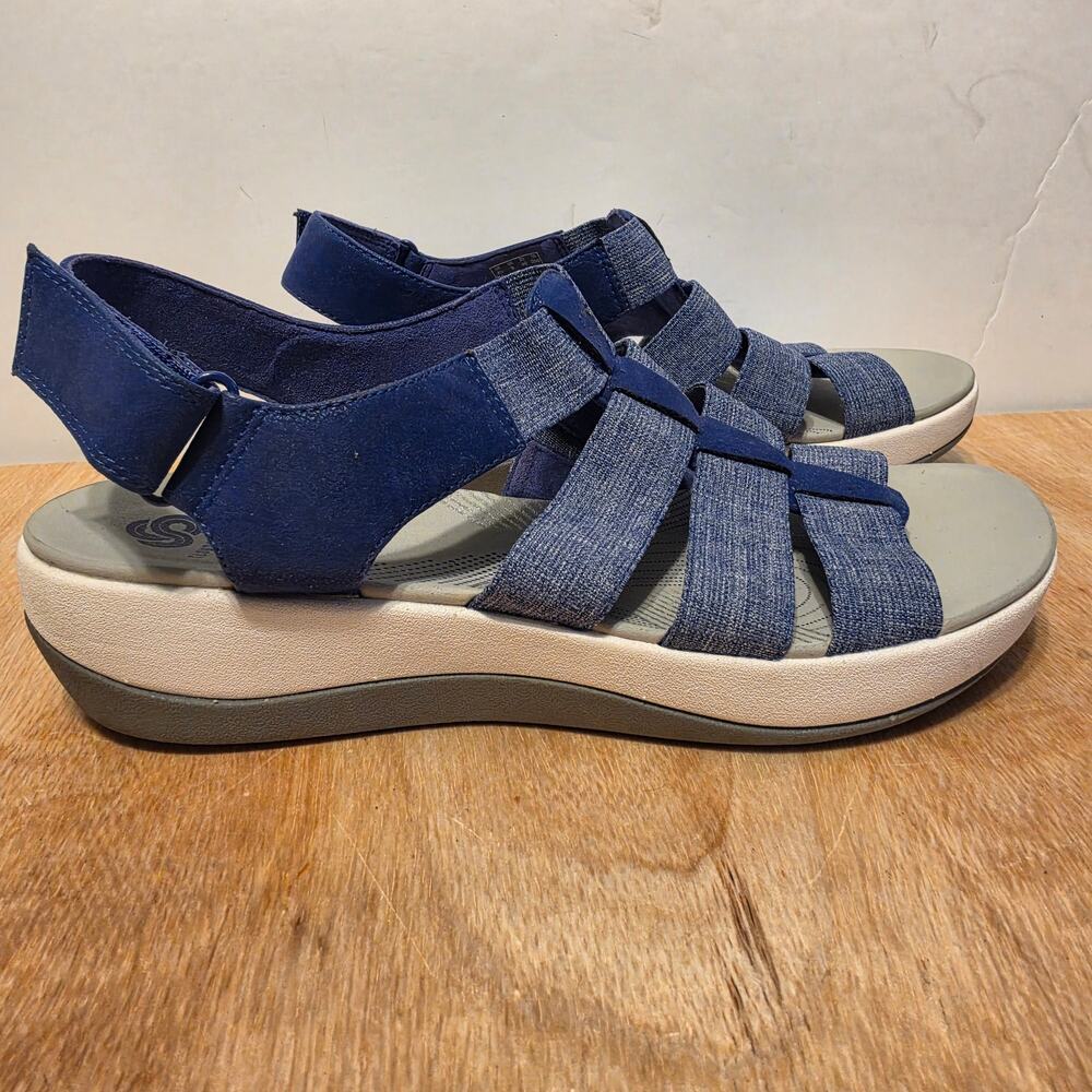 Cloud Steppers by Clarks Aria Shaylie Sandals blue straps slingback ankle 9 - Picture 2 of 6